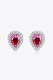 2 Carat Moissanite Teardrop Stud Earrings in Rose - Trendsi