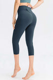 Wide Waistband Cropped Active Leggings with Pockets - Trendsi - Flyclothing LLC