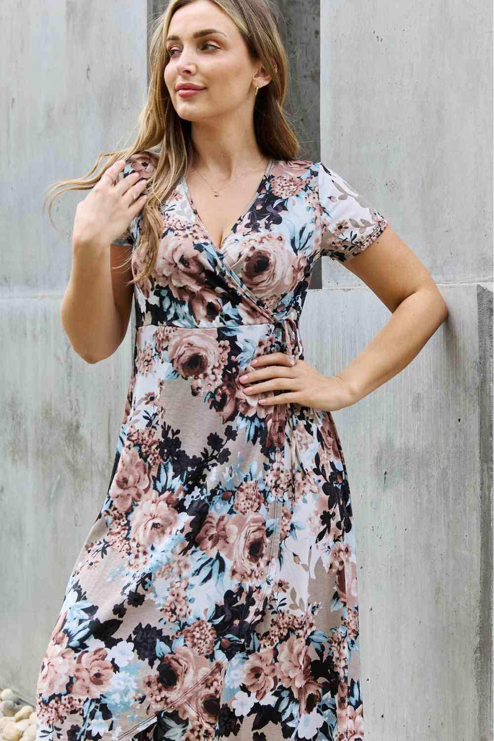 Heimish Give Me Roses Full Size Floral Maxi Wrap Dress - Trendsi - Flyclothing LLC