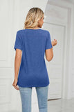 Decorative Button V-Neck Tee - Trendsi - Flyclothing LLC