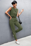 Sleeveless Top and Joggers Set - Trendsi