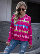 Tie Dye Raglan Sleeve Hoodie - Trendsi - Flyclothing LLC