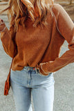Long Raglan Sleeve Round Neck Top - Trendsi - Flyclothing LLC