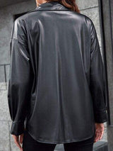 Plaid Button Up Dropped Shoulder Jacket - Trendsi - Flyclothing LLC