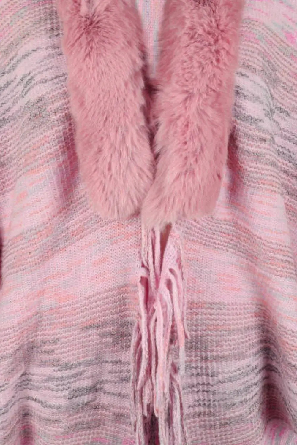 Open Front Fringe Hem Poncho - Trendsi - Flyclothing LLC