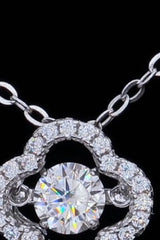 925 Sterling Silver Moissanite Flower Pendant Necklace - Trendsi - Flyclothing LLC
