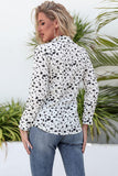 Animal Print Curved Hem Button-Up Shirt - Trendsi