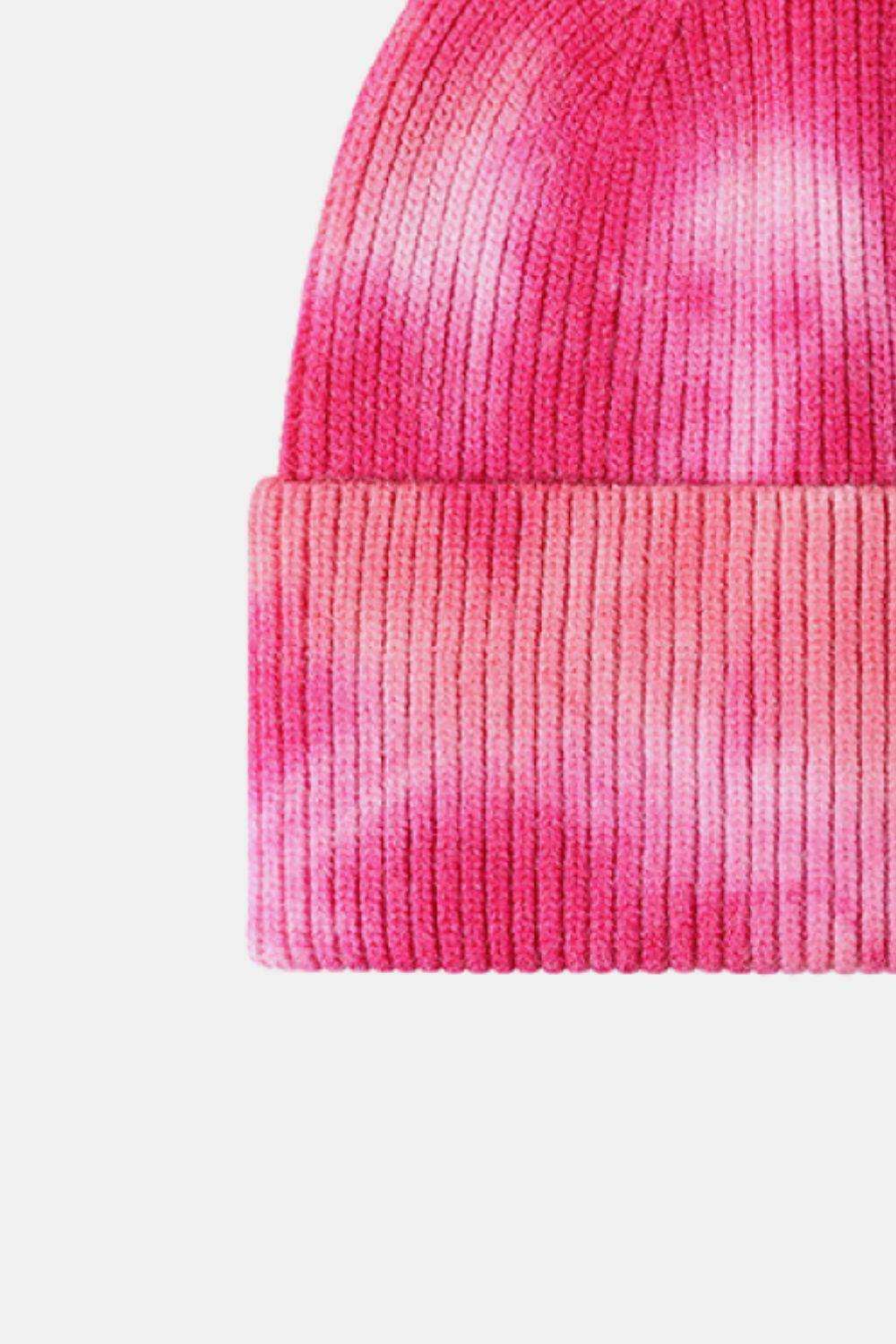 Tie-Dye Cuffed Rib-Knit Beanie Hat - Trendsi - Flyclothing LLC