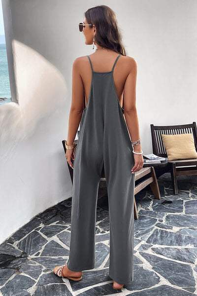 Pocketed Spaghetti Strap Overalls - Trendsi - Flyclothing LLC