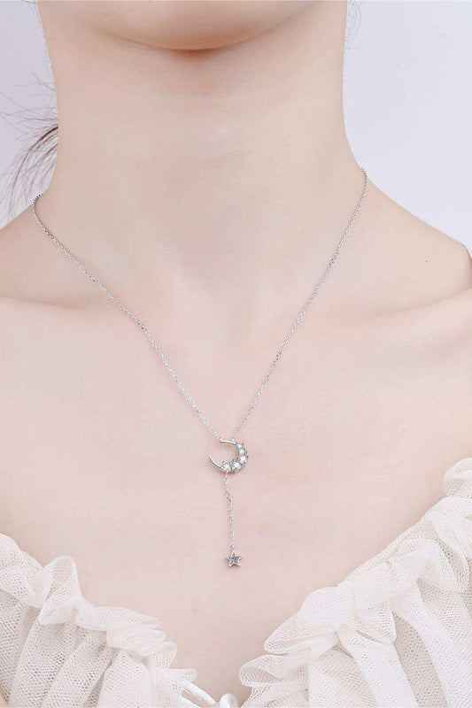 Star & Moon Moissanite Necklace - Trendsi - Flyclothing LLC