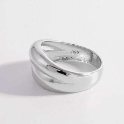 925 Sterling Silver Bulging Ring - Trendsi - Flyclothing LLC