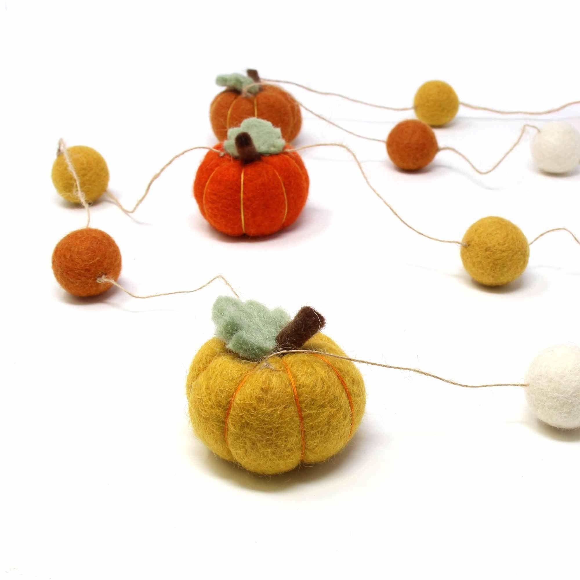 Hand Felted Garland: Pumpkins - Global Groove - Global Groove - Flyclothing LLC