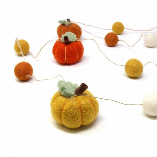 Hand Felted Garland: Pumpkins - Global Groove - Global Groove