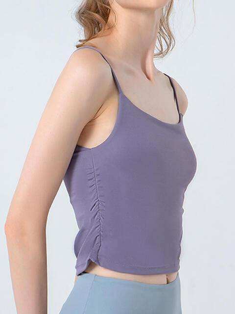 Ruched Sports Cami - Trendsi - Flyclothing LLC
