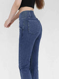 Wide Waistband Bootcut Jeans with Pockets - Trendsi - Flyclothing LLC