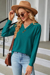 V-Neck Long Sleeve T-Shirt - Trendsi - Flyclothing LLC