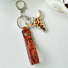 Rhinestone Bull Keychain - Trendsi