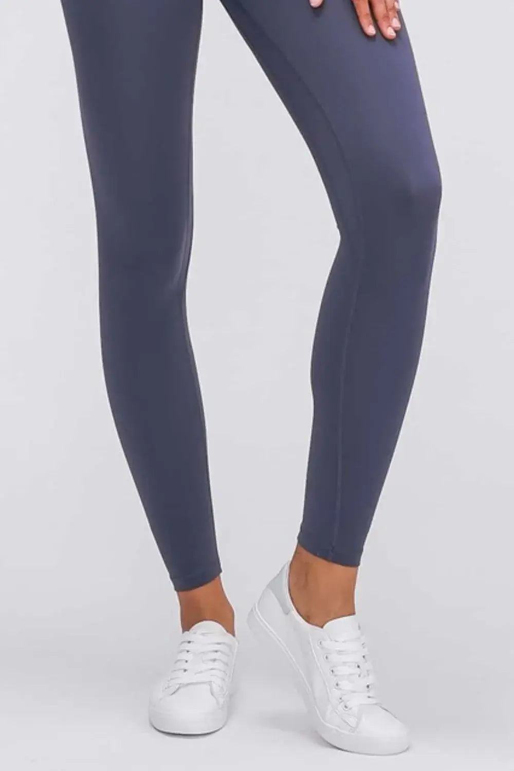 Feel Like Skin Elastic Waistband Yoga Leggings - Trendsi - Flyclothing LLC