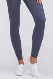 Feel Like Skin Elastic Waistband Yoga Leggings - Trendsi - Flyclothing LLC