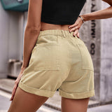 Cuffed Denim Shorts with Pockets - Trendsi - Flyclothing LLC