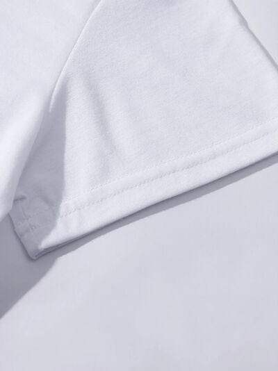 Graphic Round Neck Short Sleeve T-Shirt - Trendsi - Flyclothing LLC