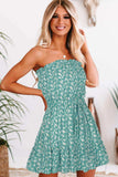 Ditsy Floral Strapless Mini Dress - Trendsi - Flyclothing LLC
