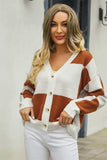 Plaid V-Neck Dropped Shoulder Cardigan - Trendsi - Flyclothing LLC