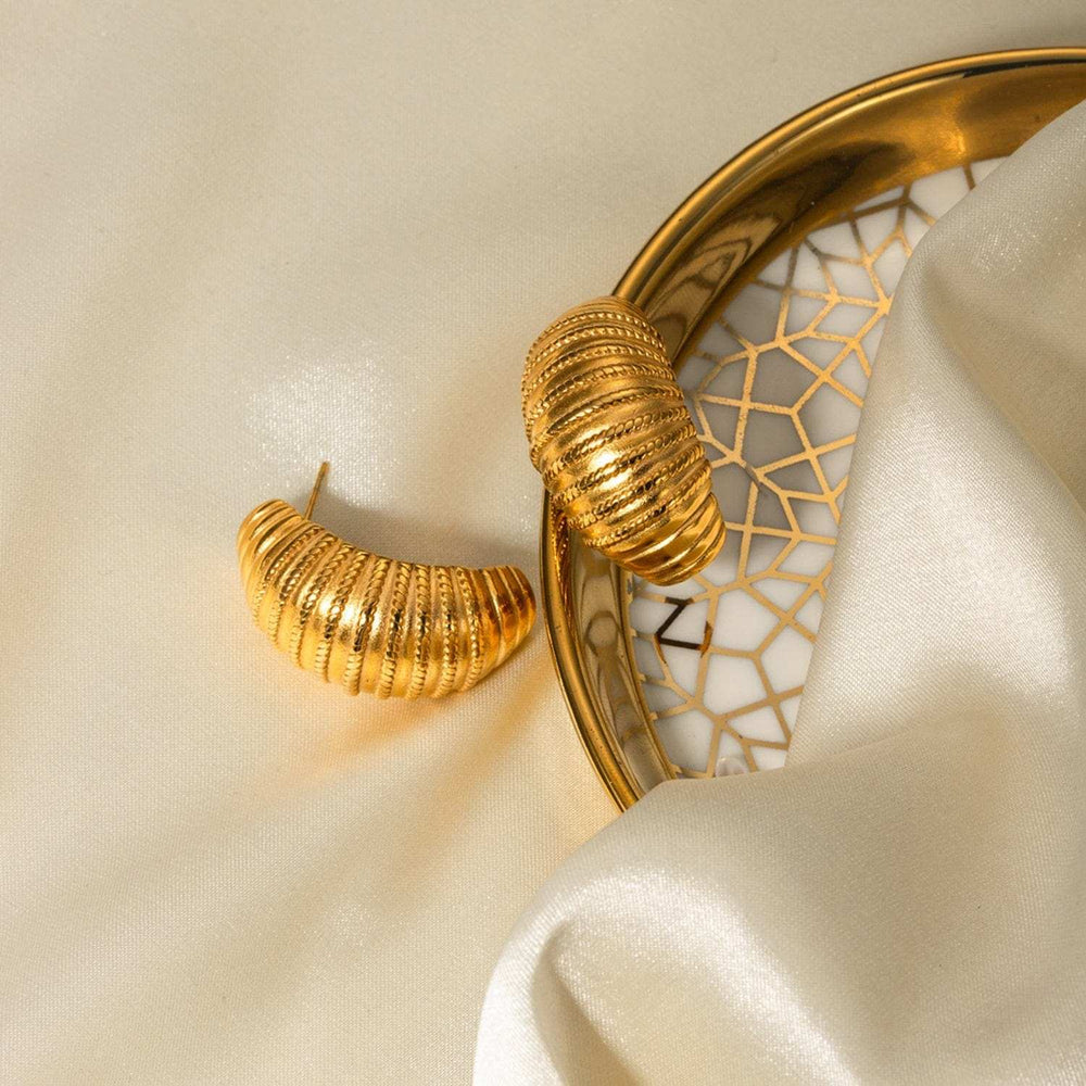 18K Gold-Plated Stainless Steel Earrings - Trendsi - Flyclothing LLC