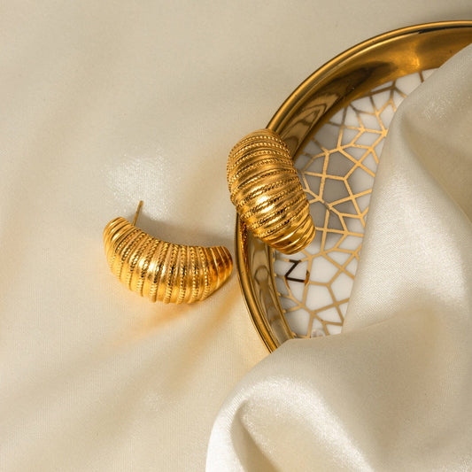 18K Gold-Plated Stainless Steel Earrings - Trendsi