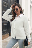 Button Down Ribbed Trim Cardigan - Trendsi - Flyclothing LLC