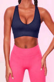 Scoop Neck Wide Strap Active Bra - Trendsi - Flyclothing LLC
