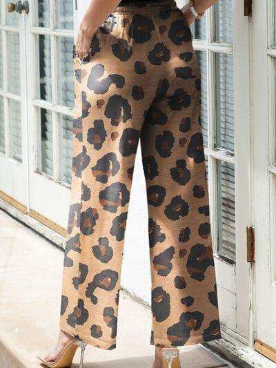 Leopard Wide Leg Pants - Trendsi - Flyclothing LLC