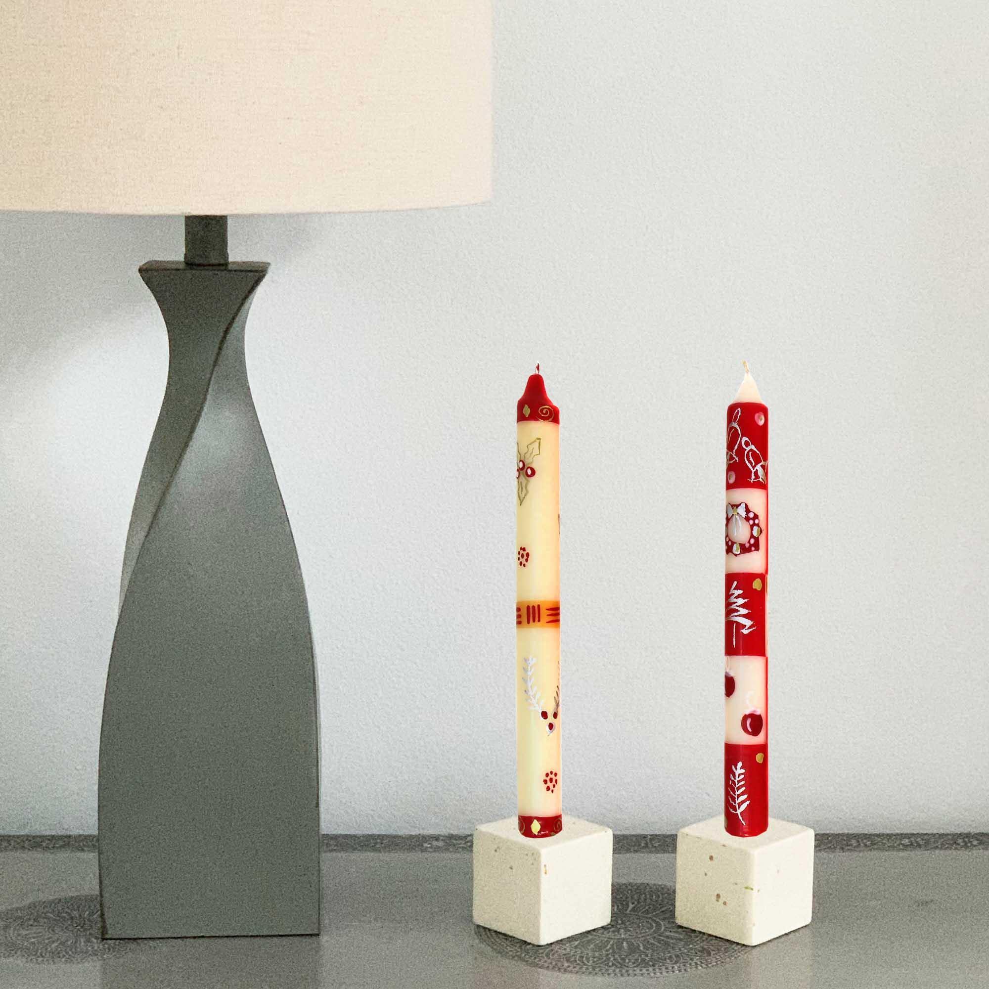 Tall Hand Painted Candles - Three in Box - Kimeta Design - Nobunto - Flyclothing LLC