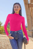 Basic Bae Full Size Mock Neck Long Sleeve Bodysuit - Trendsi - Flyclothing LLC