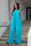 Double Take Full Size Tie Back Cutout Sleeveless Jumpsuit - Trendsi