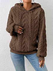 Drawstring Long Sleeve Hoodie - Trendsi