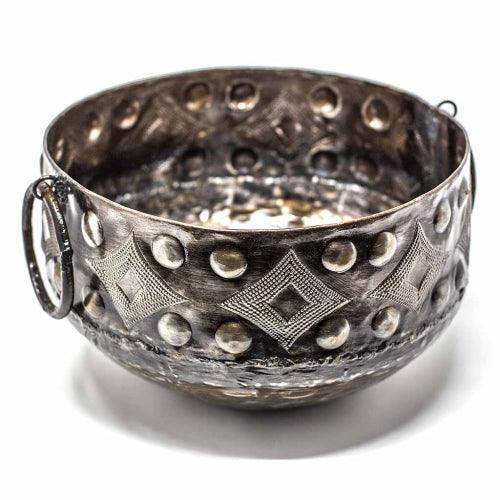 Large Hammered Metal Container with Round Handles - Croix des Bouquets - Croix des Bouquets - Flyclothing LLC