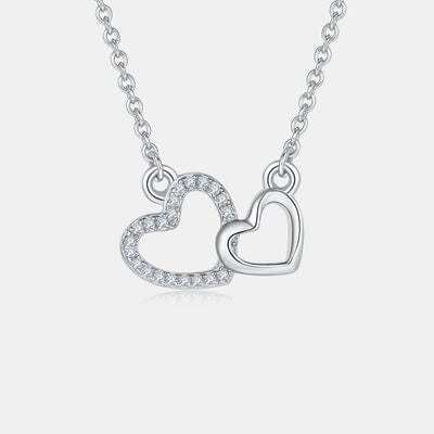 Moissanite 925 Sterling Silver Heart Necklace - Trendsi - Flyclothing LLC