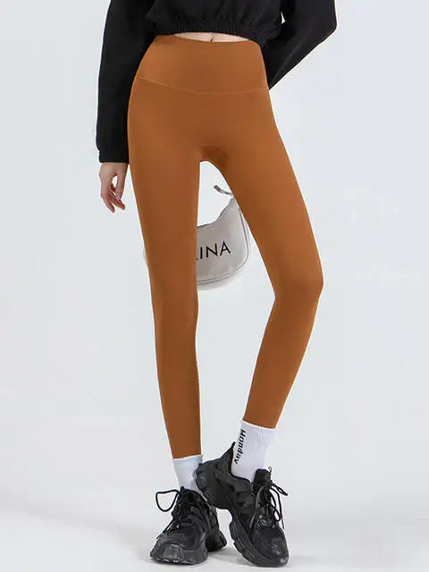 Wide Waistband Sports Leggings - Trendsi - Flyclothing LLC
