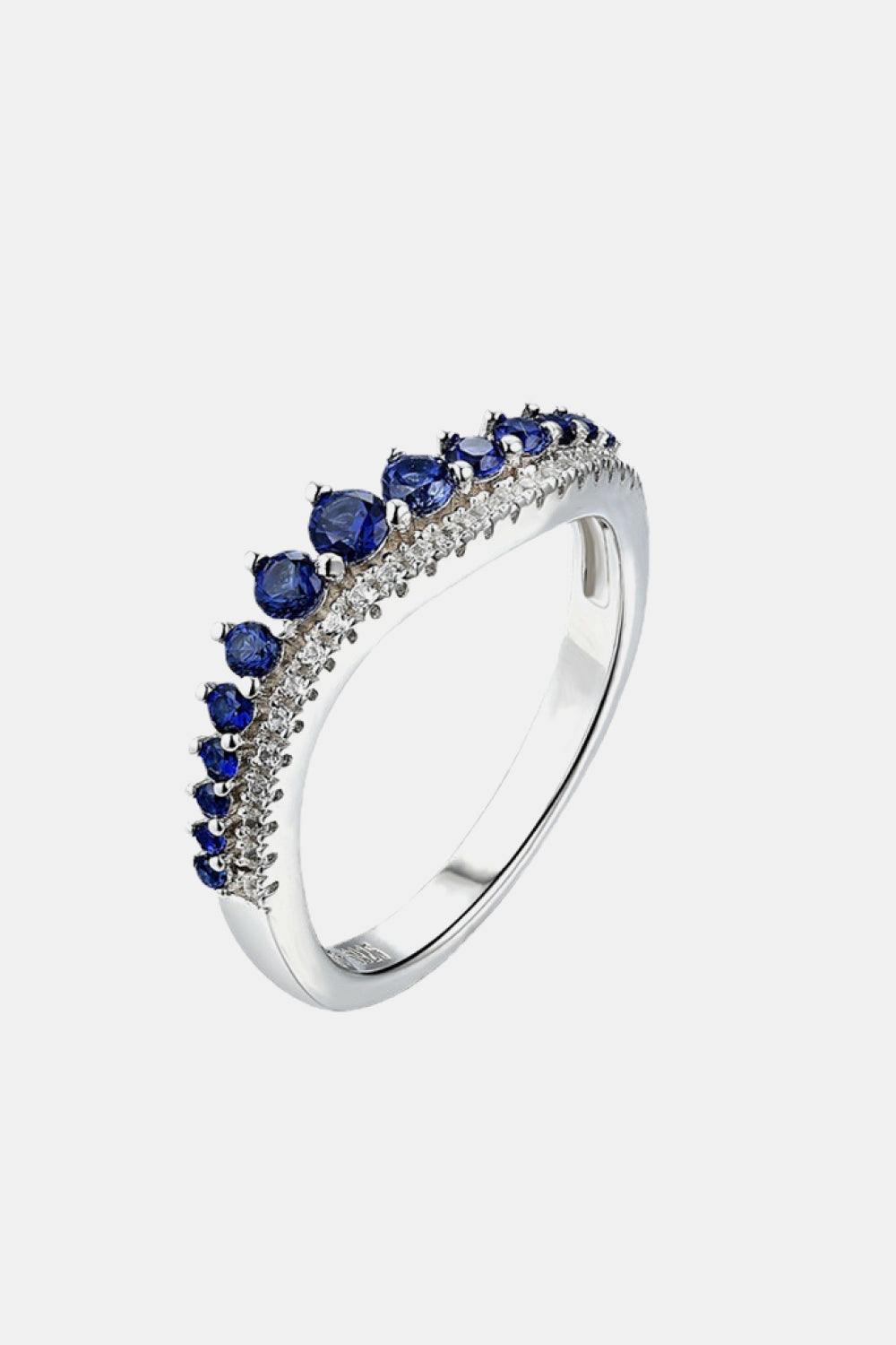 Lab-Grown Sapphire 925 Sterling Silver Rings - Trendsi