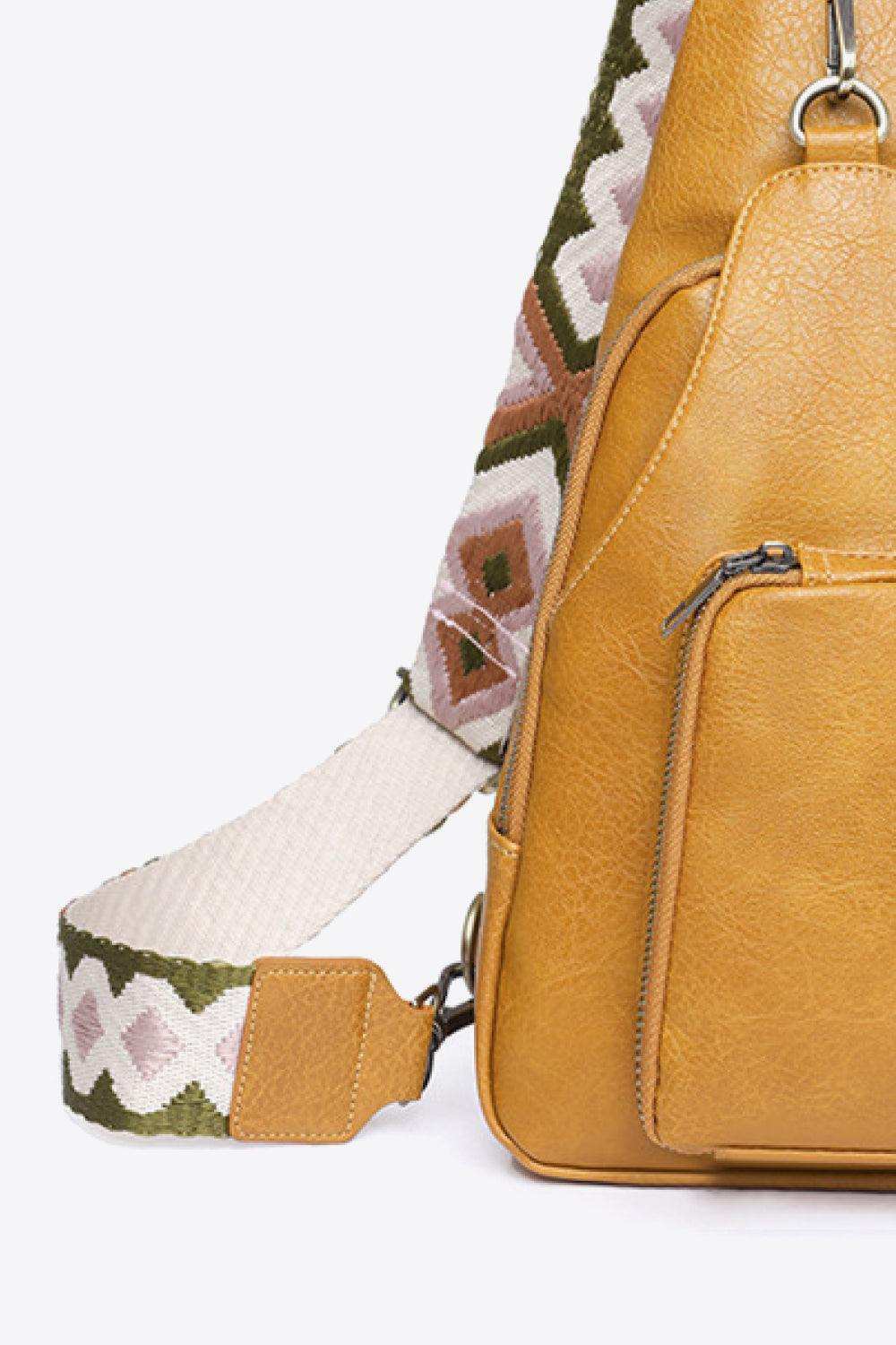 Take A Trip PU Leather Sling Bag - Trendsi - Flyclothing LLC