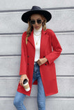 Lapel Collar Long Sleeve Blazer - Trendsi