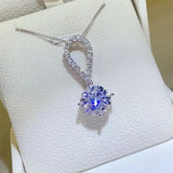 5 Carat Moissanite 925 Sterling Silver Teardrop Necklace - Trendsi