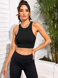 Cropped Round Neck Sports Tank Top - Trendsi - Flyclothing LLC