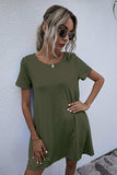 Round Neck Short Sleeve Mini Dress - Trendsi - Flyclothing LLC