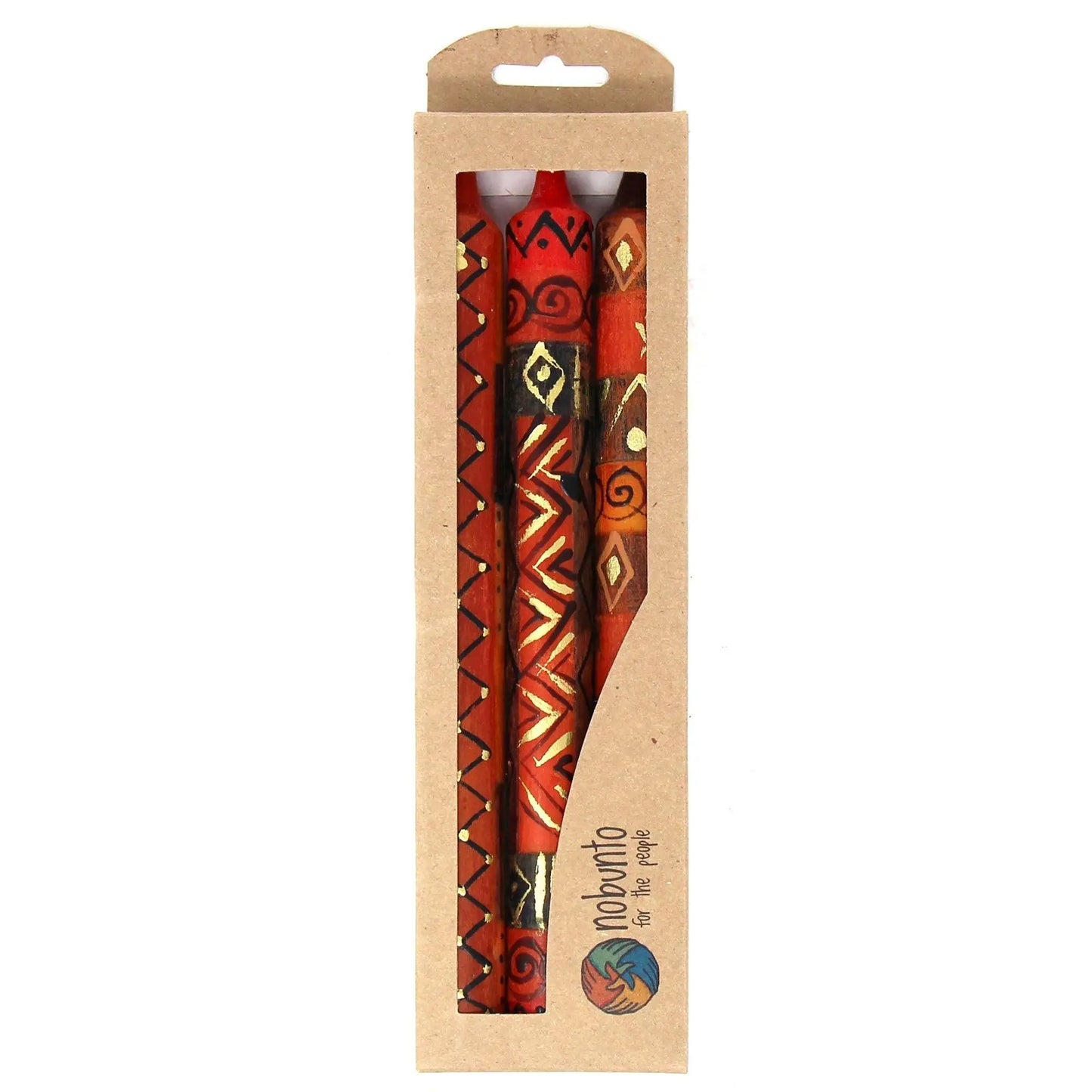 Set of Three Boxed Tall Hand-Painted Candles - Bongazi Design - Nobunto - Nobunto - Flyclothing LLC