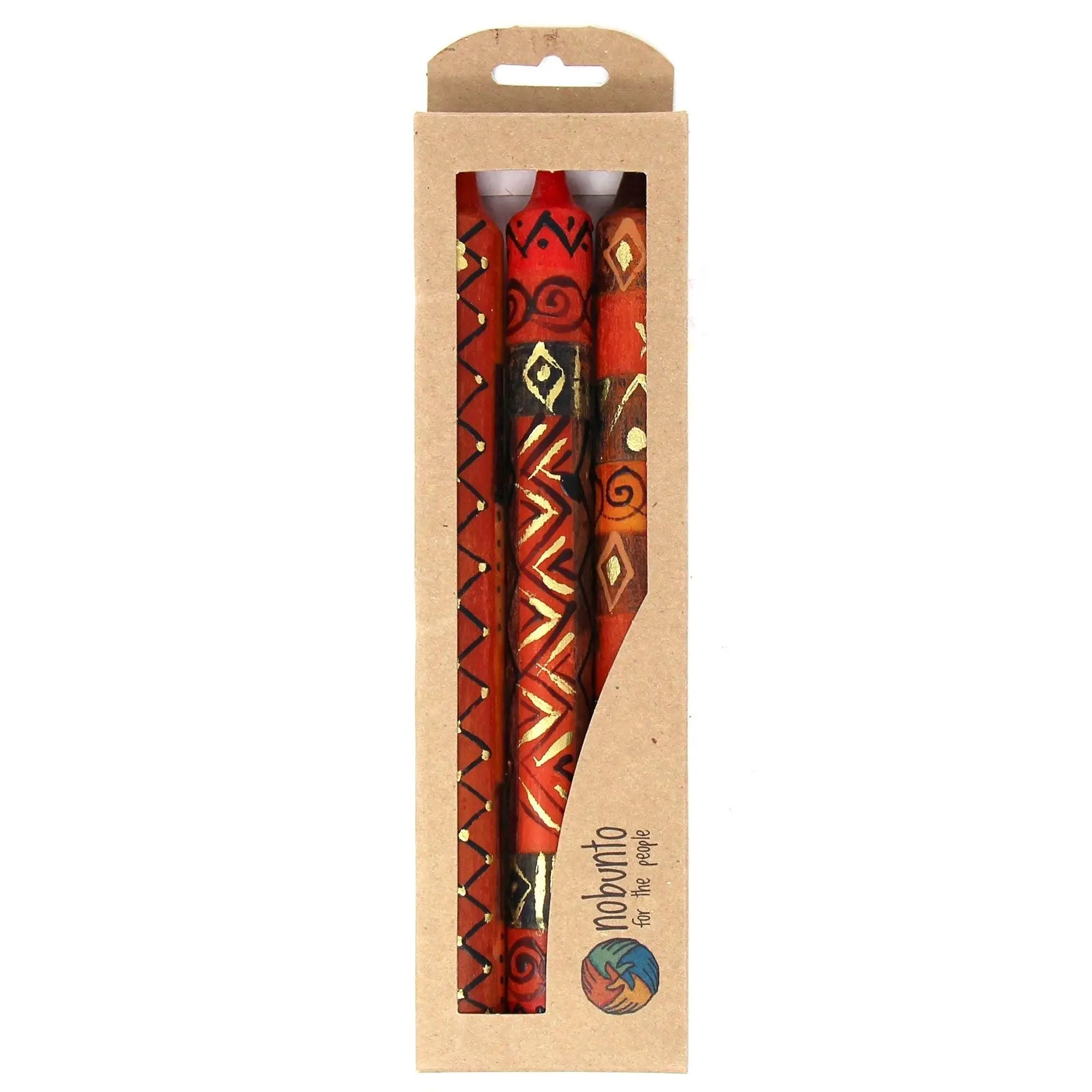 Set of Three Boxed Tall Hand-Painted Candles - Bongazi Design - Nobunto - Nobunto - Flyclothing LLC