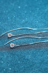 Moissanite 925 Sterling Silver Threader Earrings - Trendsi - Flyclothing LLC
