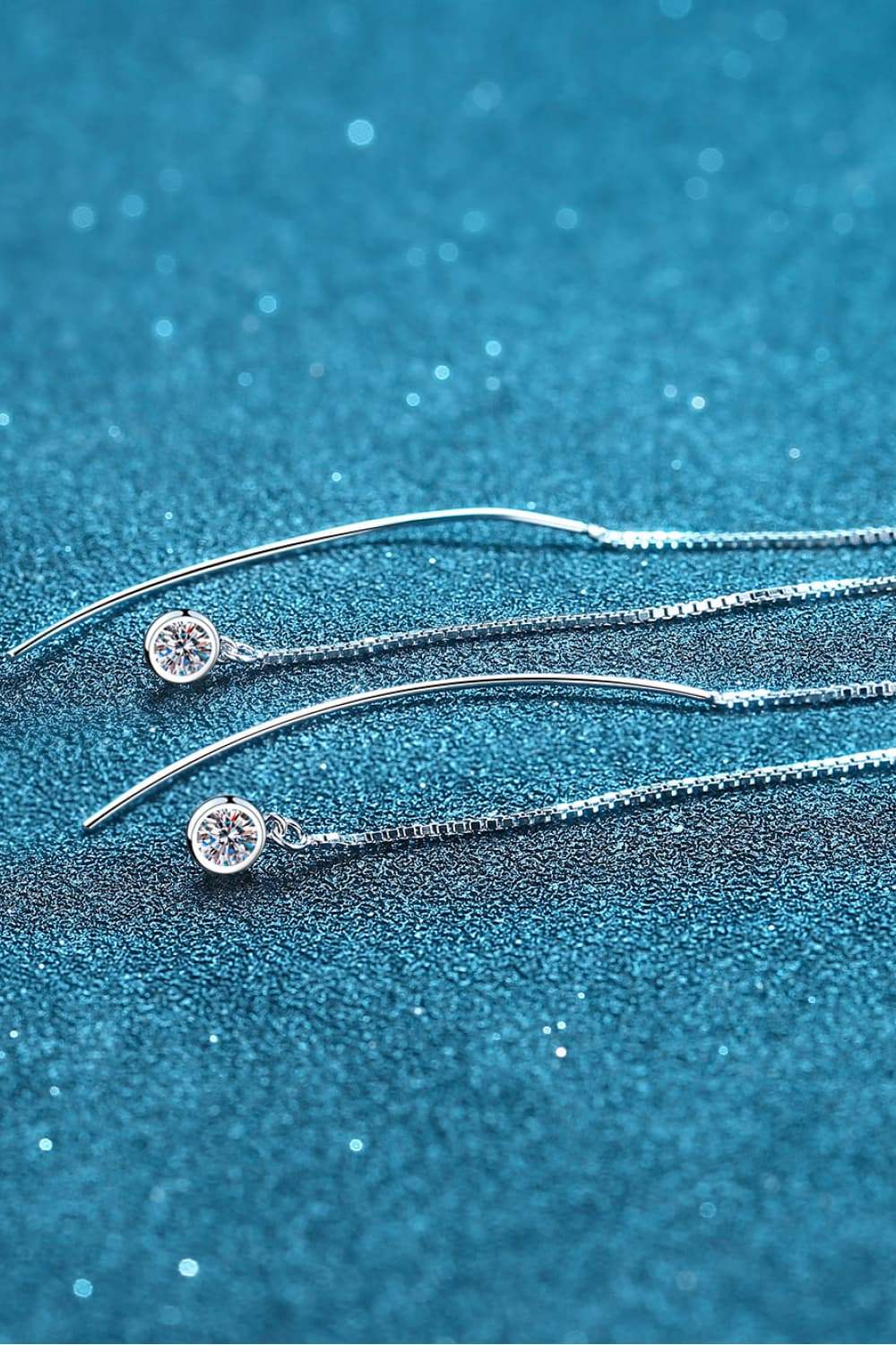 Moissanite 925 Sterling Silver Threader Earrings - Trendsi - Flyclothing LLC
