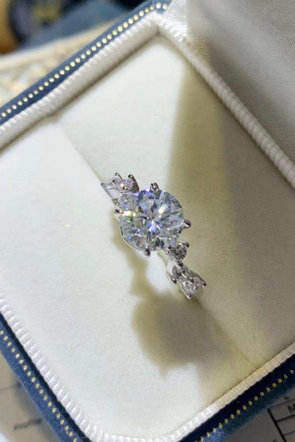 2 Carat Moissanite 925 Sterling Silver Ring - Trendsi - Flyclothing LLC